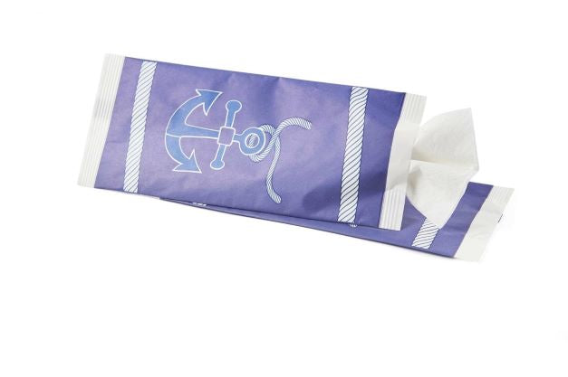 Busta Portaposate '' Marina'' con tovagliolo 2 veli 40x40 (cartone da 500 pz) - Italia Soft