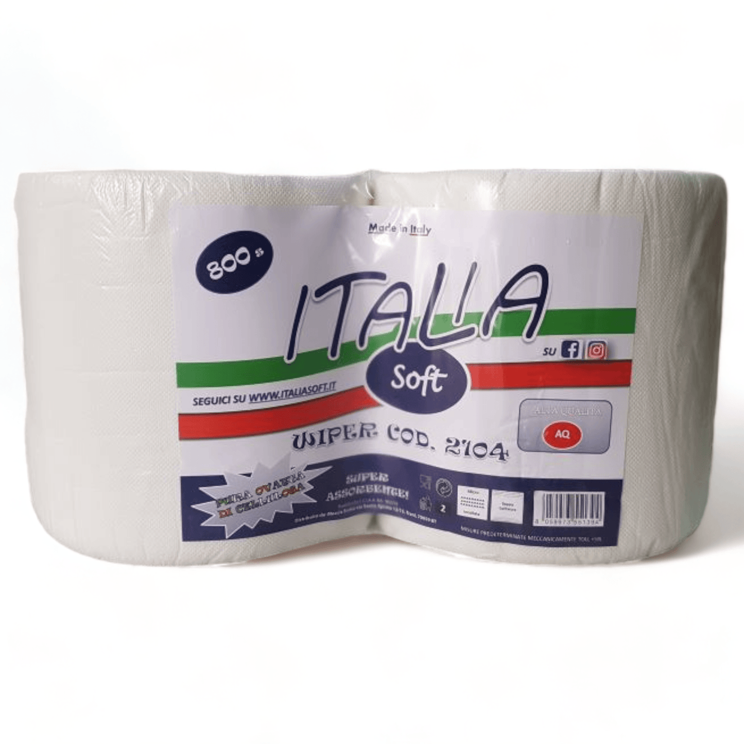 Bobine in carta Italia Soft 800 Cod. 2104 (2 rotoli) - Italia Soft