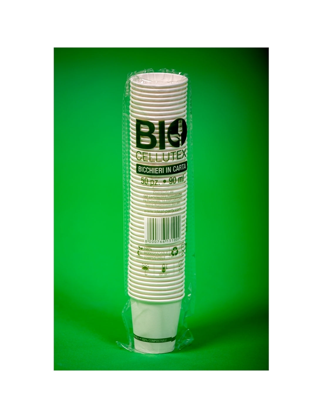 Bicchieri Biocellutex in carta da ml 90 conf. 50 pz