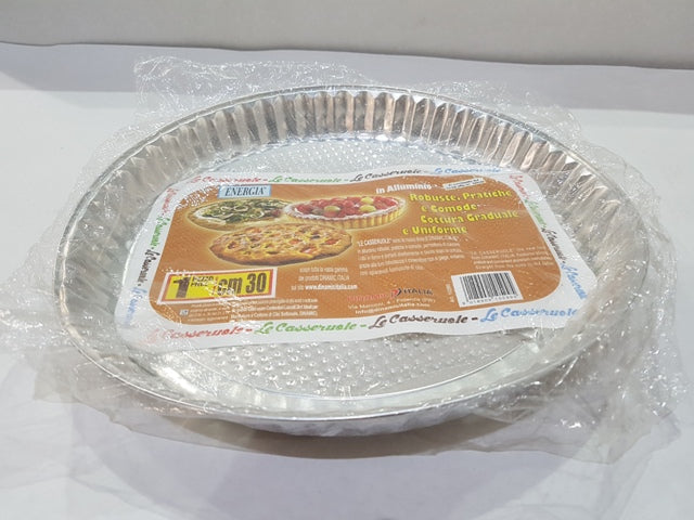 Contenitore Alluminio Crostata, Focaccia Casseruola Diam. 30 (pz.10) - Italia Soft