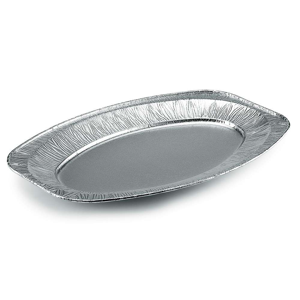 Contenitore in alluminio, vassoio ovale medio misura 43x28,6 (10 pz.) - Italia Soft