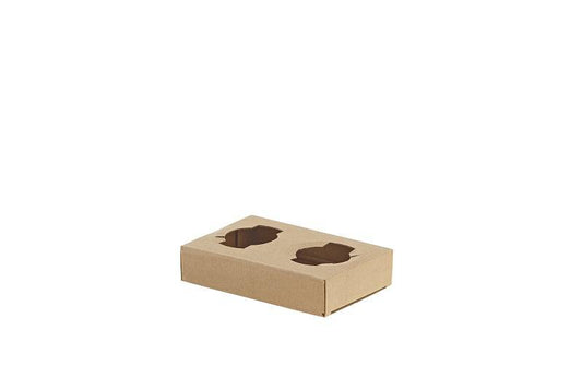 Portabicchieri 2 scomparti in cartoncino Kraft (50 Pz)